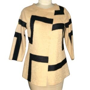 NWT BEREK  Pressed Crinkled Classic Abstract Jacket Gold Black Size Medium